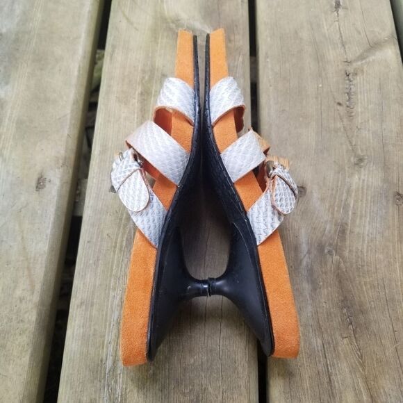 Donald J Pliner Sport-i-que Kelly Pumpkin Strappy Heeled Sandals 7 - Picture 4 of 7